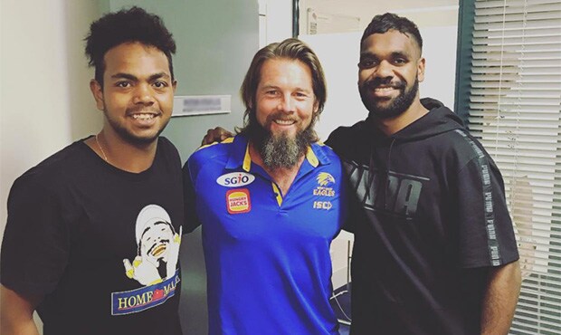 bencousinsinsta300x3002020.jpg Willie Rioli, Ben Cousins and Liam Ryan. Picture: @wjrioli17 Instagram - AFL,West Coast Eagles,Ben Cousins,William Rioli